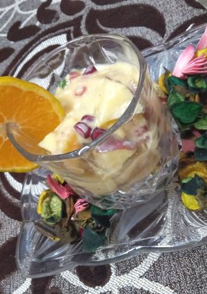 A picture of Fruit Custard Pudding.
