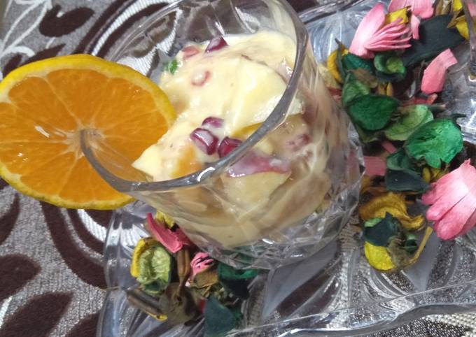 Steps to Prepare Super Quick Homemade Fruit Custard Pudding
