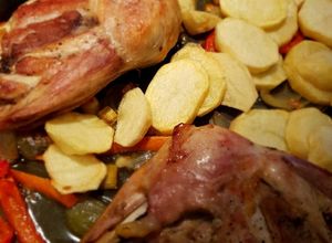 Una foto de Zancos de pollo al horno