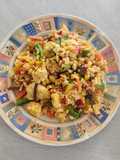 Poulet sauté aux épices et légumes indiens avec Ebly