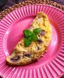 Tortilla de champiñones y queso azul al toque de albahaca con Lékué Omelette al microondas