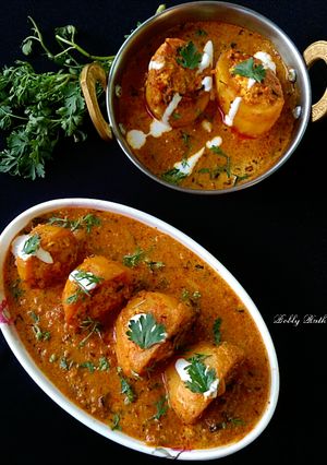 A picture of Lucknowi Bharwa Aloo.