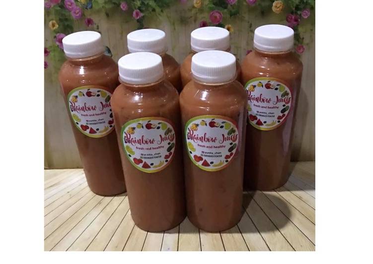Langkah Mudah untuk Menyiapkan Diet Juice Papaya Avocado Plum Strawberry Turmeric, Enak Banget