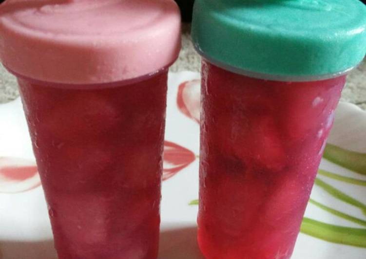 How to Prepare Quick Frozen Muskmelon Pepsicles in RoohAfza