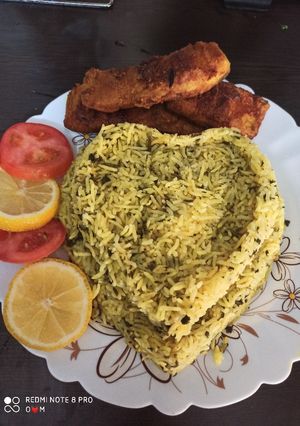 عکسی از دستور سبزی پلو باماهی