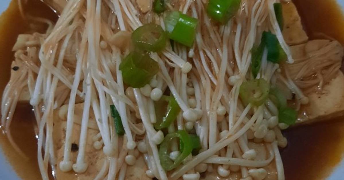 Resep Japanese Tofu with Enoki Mashroom / Tahu Jepang Jamur Enoki oleh