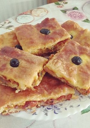 صورة لوصفة بيتزا كوفار بدون عجين مورق 😋😋