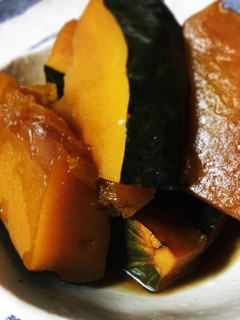 A picture of Simmered Japanese squash (Kabocha no Nimono).