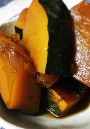 A picture of Simmered Japanese squash (Kabocha no Nimono).