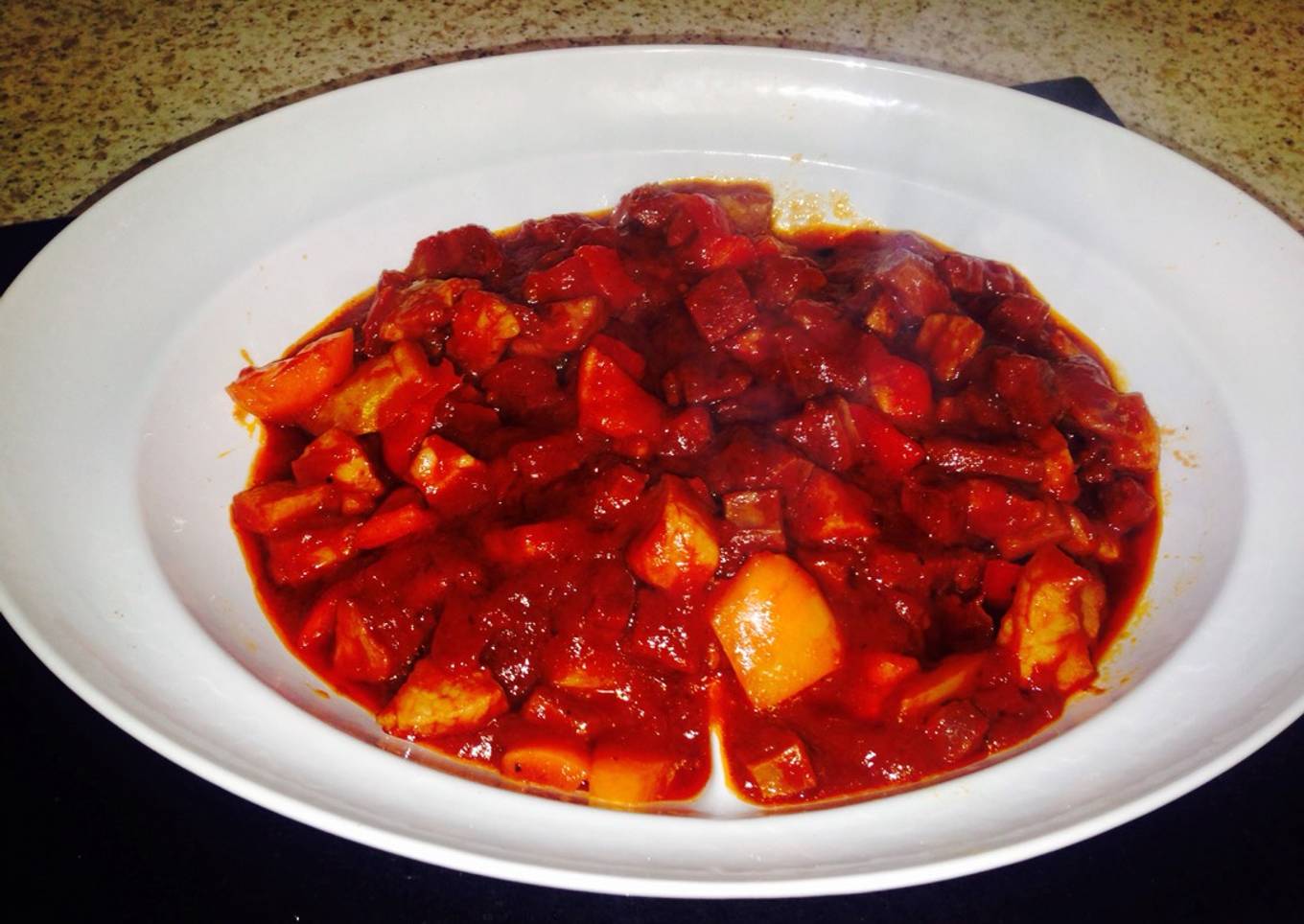 Gammon with Chorizo in a Sweet Tomato Sauce 👍