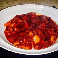 Gammon with Chorizo in a Sweet Tomato Sauce 👍 A picture of Gammon with Chorizo in a Sweet Tomato Sauce 👍.