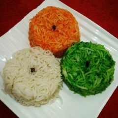 A picture of Tricolour zafrani rice.