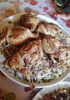 صورة لوصفة طيور الفري المحشي مع أرز بسمتي