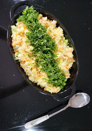 Una foto de Ensalada de papa y lechuga