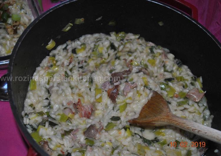 Recipe of Homemade Leek & Bacon Risotto