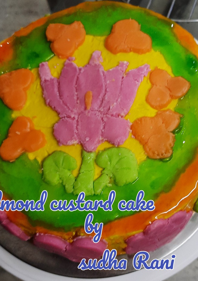 ஆல்மண்ட் கஸ்டர்ட் கேக் (Almond custard cake recipe in tamil) செய்முறை முக்கிய புகைப்படம்