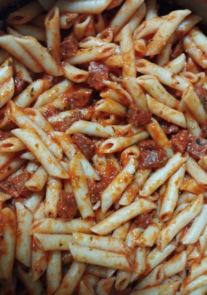 Una foto de Macarrones con chorizo