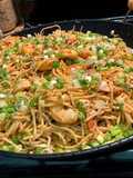 Fideos con camarones al limón