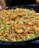 Fideos con camarones al limón