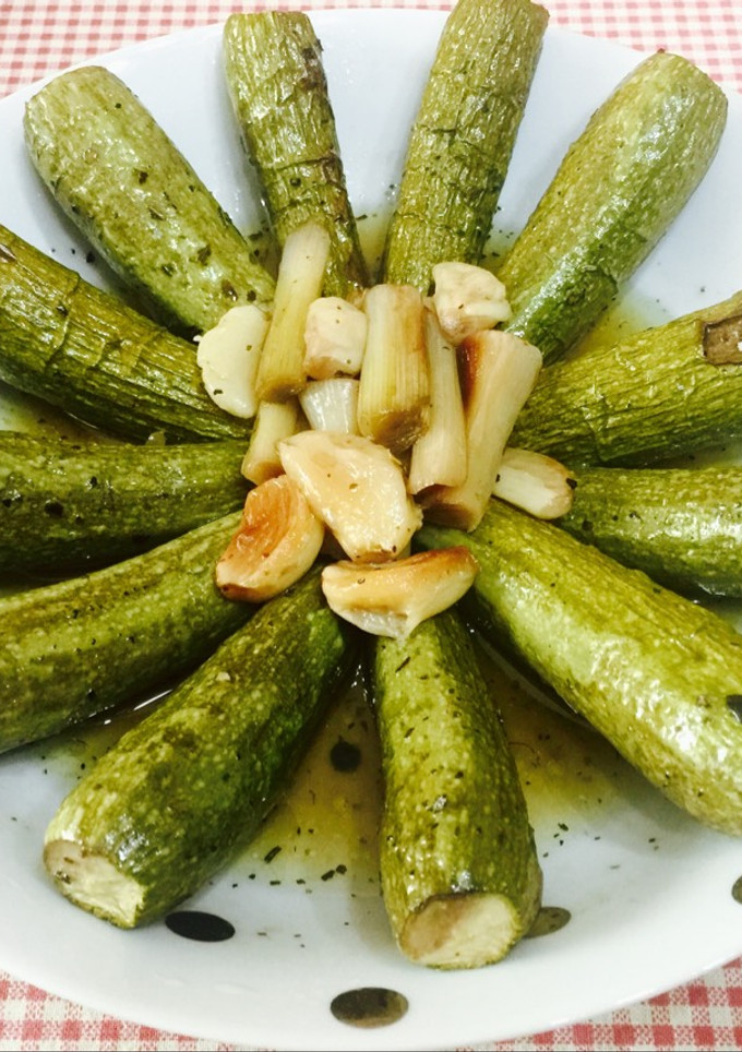 Una foto de Calabacines confitados 
