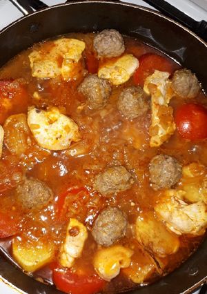 عکسی از دستور خوراک بادمجان با گوشت ومرغ
