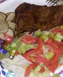 Chuleta estilo bbq en freidora de aire