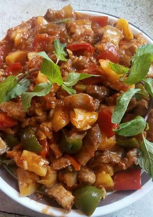 Hình của món Thịt chiên giòn sốt dứa.