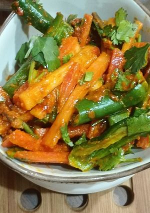 A picture of Instant Carrot Achar.