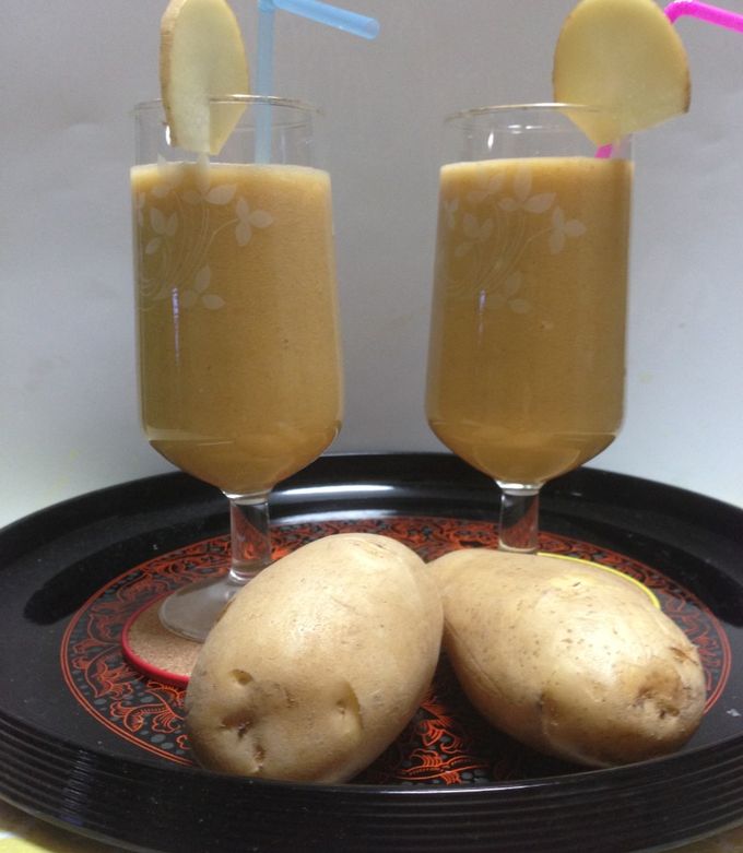 Una foto de Jugo de papas con Frutas!!
