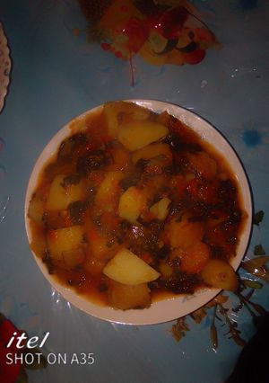 A picture of Matoke With beef.