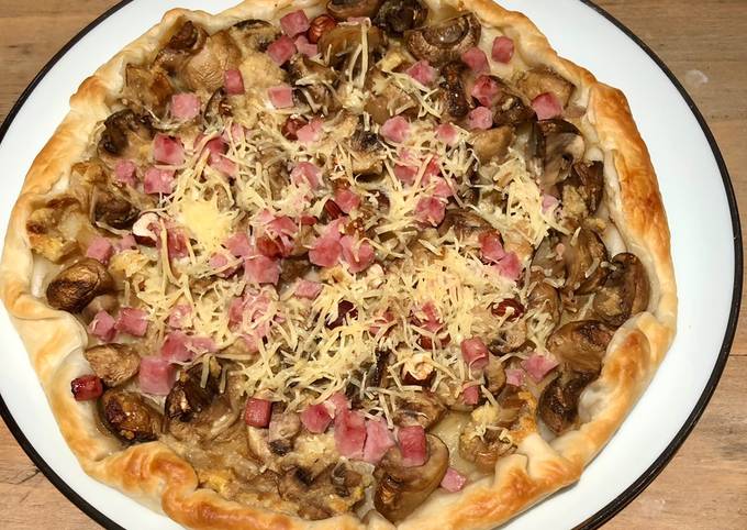 Tarte feuilletée aux champignons