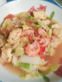 Foto resep Tumis sawi putih tahu udang