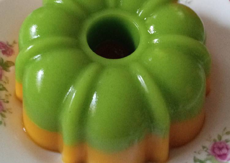 Puding pandan & labu kuning segerr๐๐