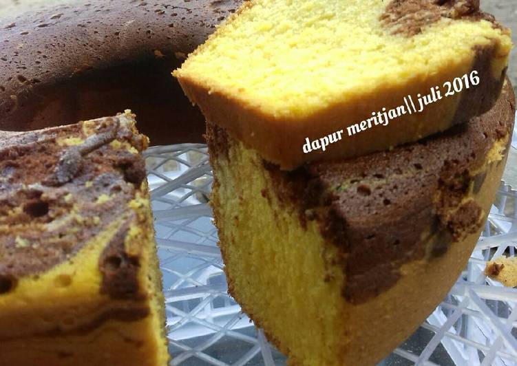 Cake marmer putih telur (putel)