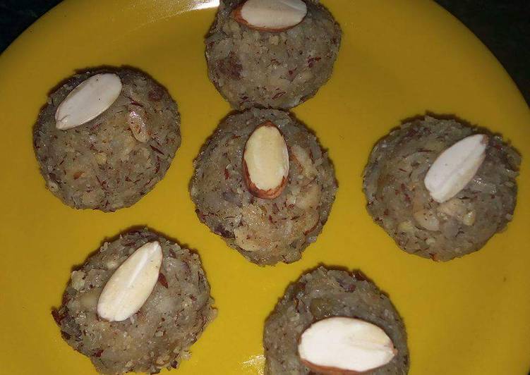 Steps to Prepare Super Quick Homemade Mava Dry fruits Laddu