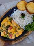 Saute veggies with cheese sauce