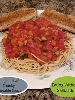 A picture of Spaghetti w/ Chunky Vegetable Sauce.