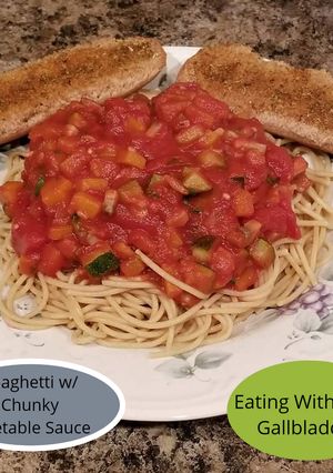 A picture of Spaghetti w/ Chunky Vegetable Sauce.