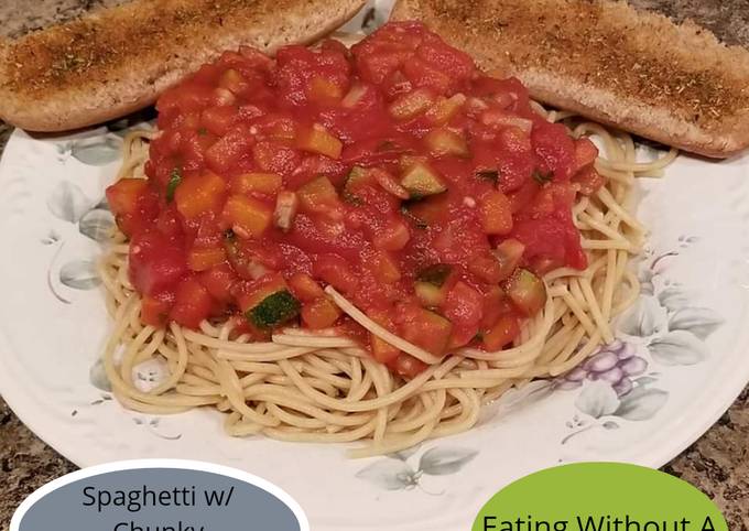 Spaghetti w/ Chunky Vegetable Sauce