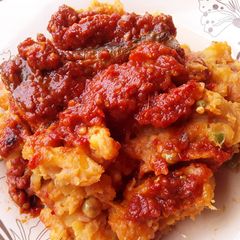A picture of Sweet Potatoes Porridge paired with Fish Stew.