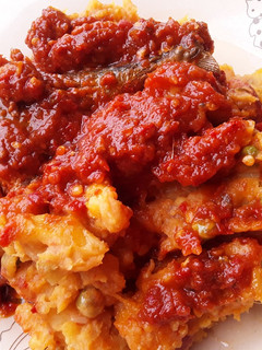 A picture of Sweet Potatoes Porridge paired with Fish Stew.