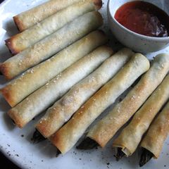 A picture of Asparagus Spring Rolls.