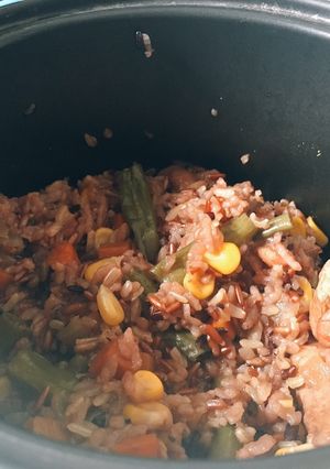 Foto resep Nasi gurih magic com extra ayam dan sayur