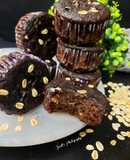 Oatmeal Chocolat Brownie Muffin Eggless