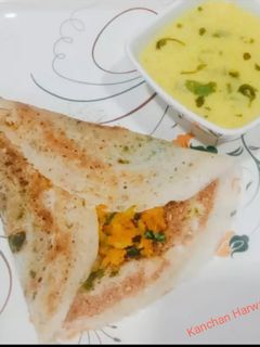 फराली मसाला डोसा साथ फराली कढ़ी(Farali masala Dosa sath farali ka रेसिपी मुख्य फोटो