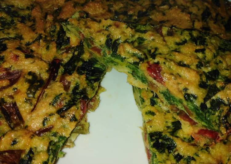 Frittata con foglie di barbabietola
