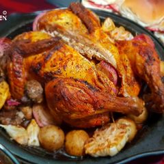A picture of Chicken Roasted in Herbs.