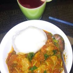A picture of Tuwon rice and miyar cabbage.