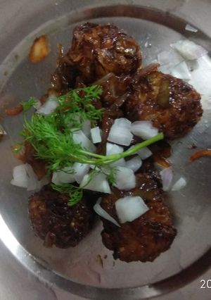 A picture of Cabbage Manchurian.