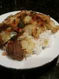Brad's crock pot goat with Polynesian sauce